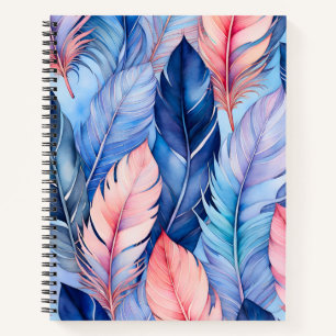 Farbenfrohe Watercolor Feather Art Spirituosen Not Notizbuch