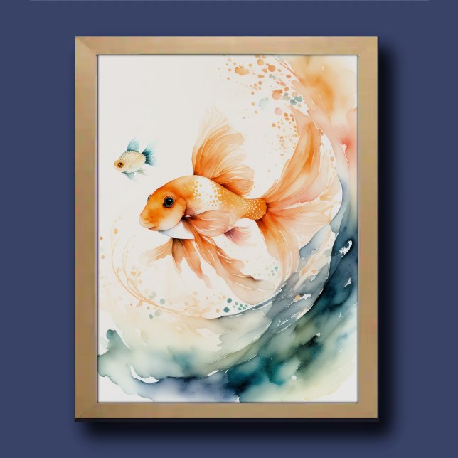 Farbenfrohe Waterolor Goldfish Poster (Von Creator hochgeladen)
