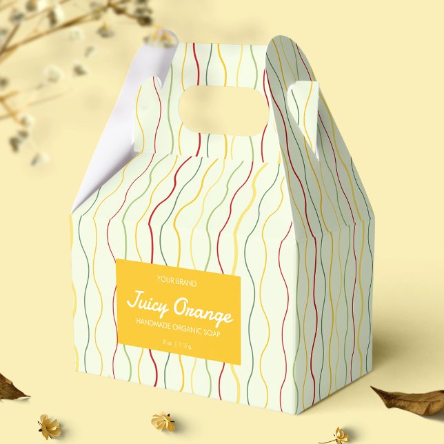 Farbenfrohe Wave Lines Gable Box-Seifenverpackung Geschenkschachtel (Von Creator hochgeladen)