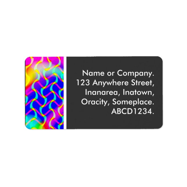 Farbenfrohe Waves Adressaufkleber (Vorne)