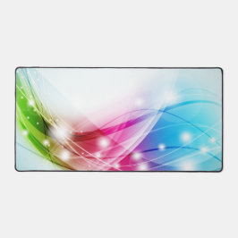 Farbenfrohe Waves Blue Background Schreibtischunterlage