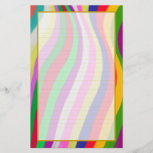 Farbenfrohe Waves Fein Liniertes Papier
