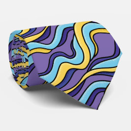 Farbenfrohe Waves Funky Retro Modernes Muster Krawatte