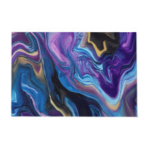 Farbenfrohe Waves Lila Blue Begrüßungsmatte