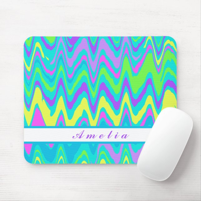 Farbenfrohe Waves Mousepad (Mit Mouse)