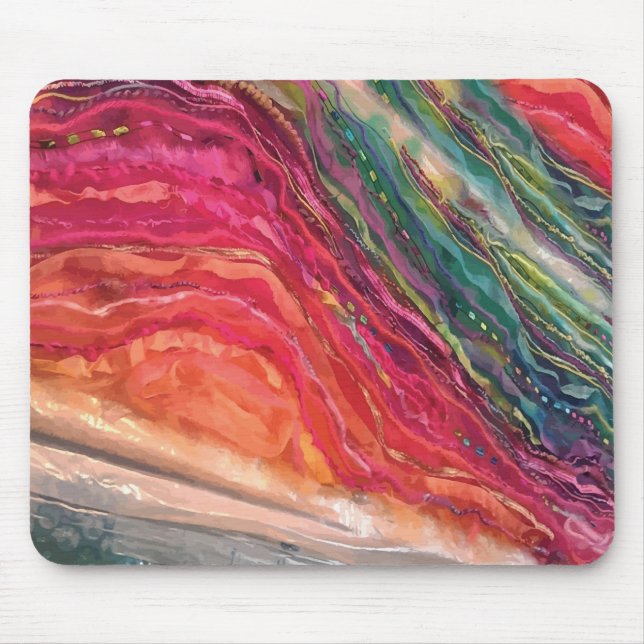 Farbenfrohe Waves Mousepad (Vorne)