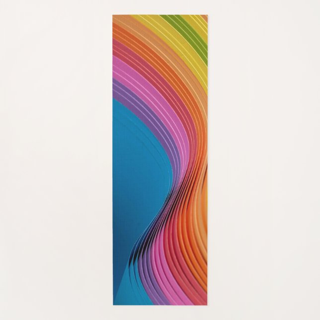 Farbenfrohe Waves Yogamatte (Vorderseite)