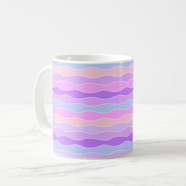 Farbenfrohe Wavy Streifen Kaffeetasse (Vorderseite Links)