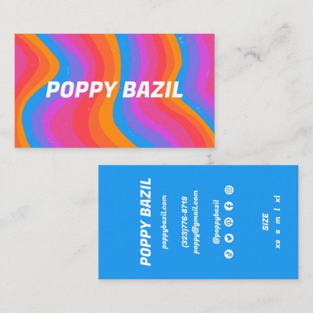 Farbenfrohe Wavy Stripes Rainbow CUSTOM Hang Tag (Vorne/Hinten)