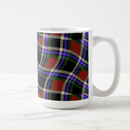 Farbenfrohe Wavy Tartan Muster Grün Rot Lila Weiß Kaffeetasse