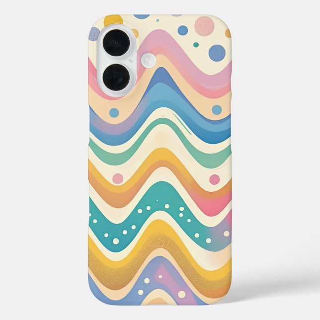 Farbenfrohe Wavy Zickzack Zigzag Case-Mate iPhone Hülle (Rückseite)