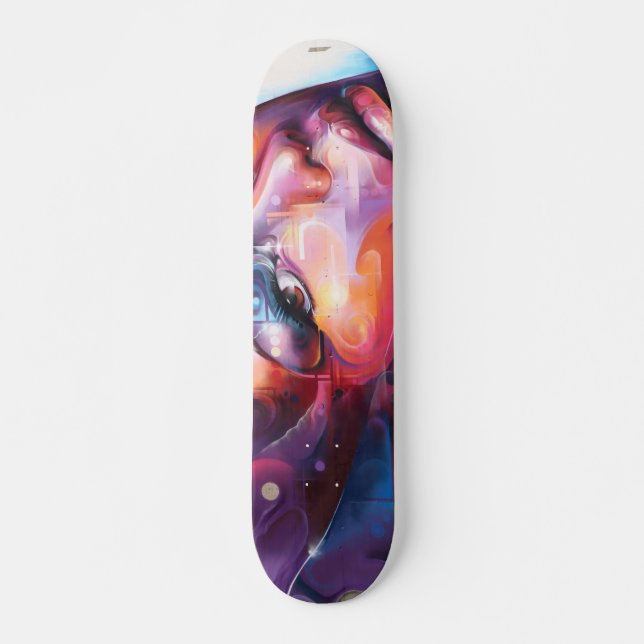 Farbenfrohe weibliche Kunst Skateboard (Vorne)
