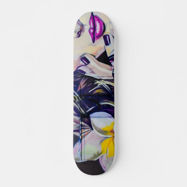 Farbenfrohe weibliche Kunst Skateboard (Vorne)