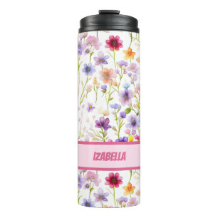 Farbenfrohe weibliche und Girly Spring Wilde Blume Thermosbecher