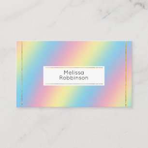 Farbenfrohe, weiche Pastell Rainbow Farbige Farben Visitenkarte