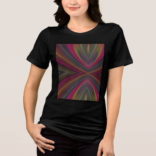 Farbenfrohe weiche Sandwellen Tri-Blend Shirt (Vorderseite)