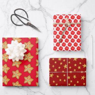 Farbenfrohe Weihnachten Geschenkpapier Set