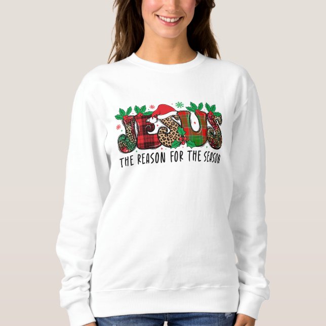 Farbenfrohe Weihnachten Jesus  Sweatshirt (Vorderseite)