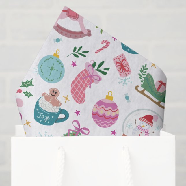 Farbenfrohe Weihnachten mit Laune Seidenpapier (Colorful Christmas Tissue Paper with Playful Doodles for Joyful Holiday Wrapping — by Painted Paperi)