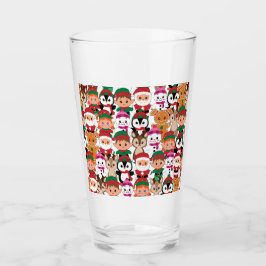 Farbenfrohe Weihnachten mit vielen Berufen Glas