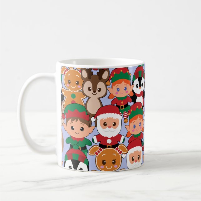 Farbenfrohe Weihnachten mit vielen Berufen Kaffeetasse (Links)