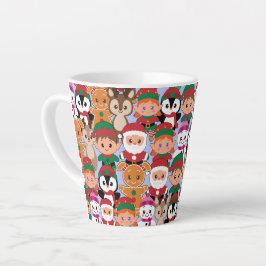 Farbenfrohe Weihnachten mit vielen Berufen Milchtasse