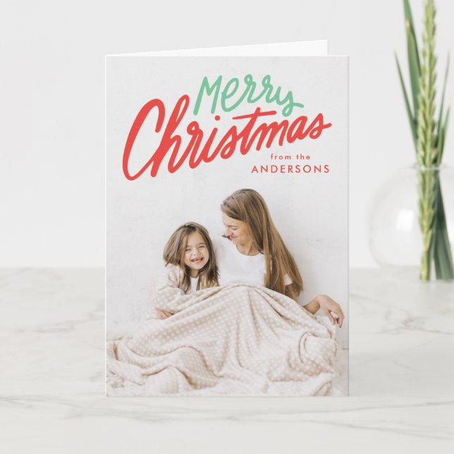 Farbenfrohe Weihnachten Rot und Grün 2 Foto (Vorderseite)