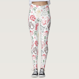 Farbenfrohe Weihnachten Vintage Stilmuster Leggings