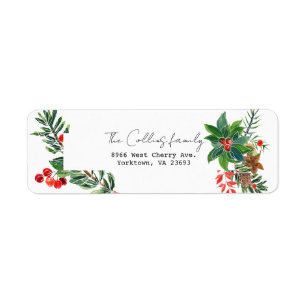 Farbenfrohe Weihnachten Wasserfarbe Holly & Botani