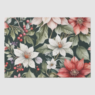 Farbenfrohe Weihnachts-Blume Elegant Schwarz Seidenpapier