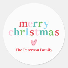 Farbenfrohe Weihnachts Classic Round Sticker