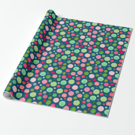 Farbenfrohe Weihnachts Confetti Dots Geschenkpapier