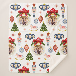 Farbenfrohe Weihnachts-Foto Dekorative Sherpa Blan Sherpadecke