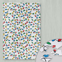 Farbenfrohe Weihnachts-Glühbirnen-Muster schwierig Puzzle