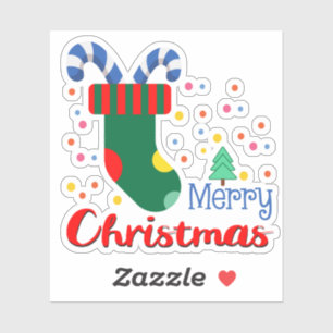 Farbenfrohe Weihnachts-Platz Wrapping Srickers Aufkleber