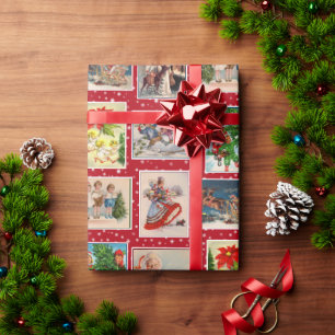 Farbenfrohe Weihnachts-Postkartenverpackung Geschenkpapier