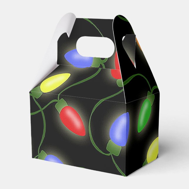 Farbenfrohe Weihnachts-String-Lichter Muster Gefäl Geschenkschachtel (Vorderseite)