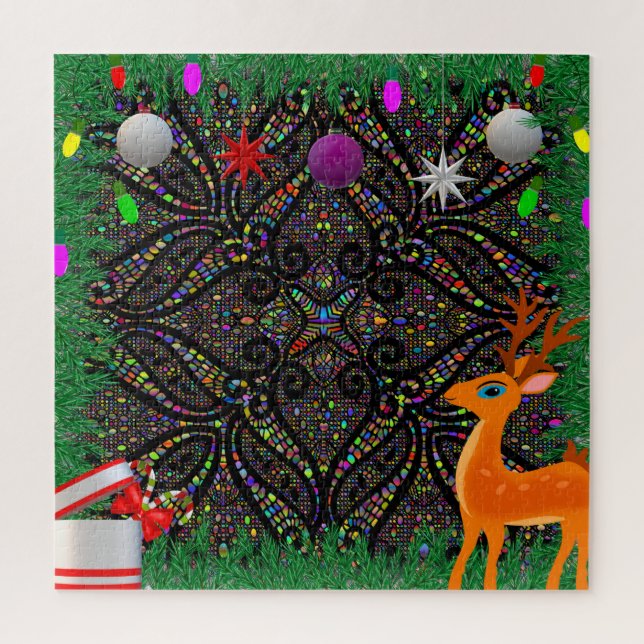 Farbenfrohe Weihnachts- und Neujahrspuzzle Puzzle (Vertikal)