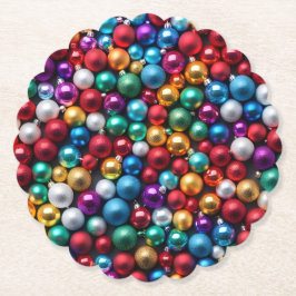 Farbenfrohe Weihnachtsballes Ornamente Untersetzer