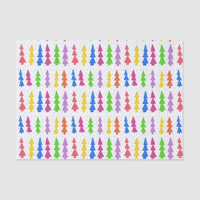 Farbenfrohe Weihnachtsbaum Pop Kunst, Kultur Seidenpapier (Vorderseite)