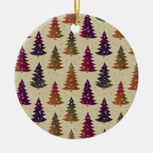 Farbenfrohe Weihnachtsbaum Wiederholung Muster Keramik Ornament