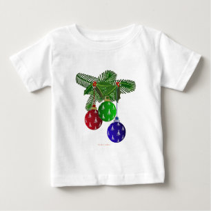 Farbenfrohe Weihnachtsbaumdekorationen Baby T-shirt