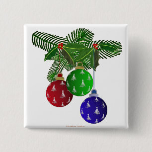 Farbenfrohe Weihnachtsbaumdekorationen Button