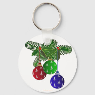 Farbenfrohe Weihnachtsbaumdekorationen Schlüsselanhänger