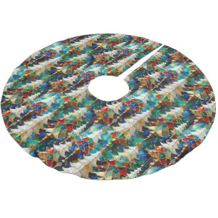 Farbenfrohe Weihnachtsbäume aus Glas Polyester Weihnachtsbaumdecke