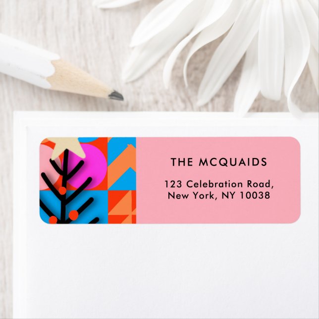 Farbenfrohe Weihnachtsbäume Moderne Geometrische (Insitu)