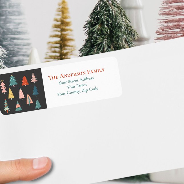 Farbenfrohe Weihnachtsbäume Name (Von Creator hochgeladen)