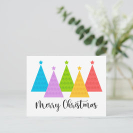 Farbenfrohe Weihnachtsbäume Postkarte