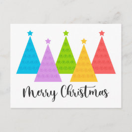 Farbenfrohe Weihnachtsbäume Postkarte