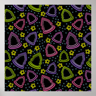 Farbenfrohe Weihnachtsbaumen Poster